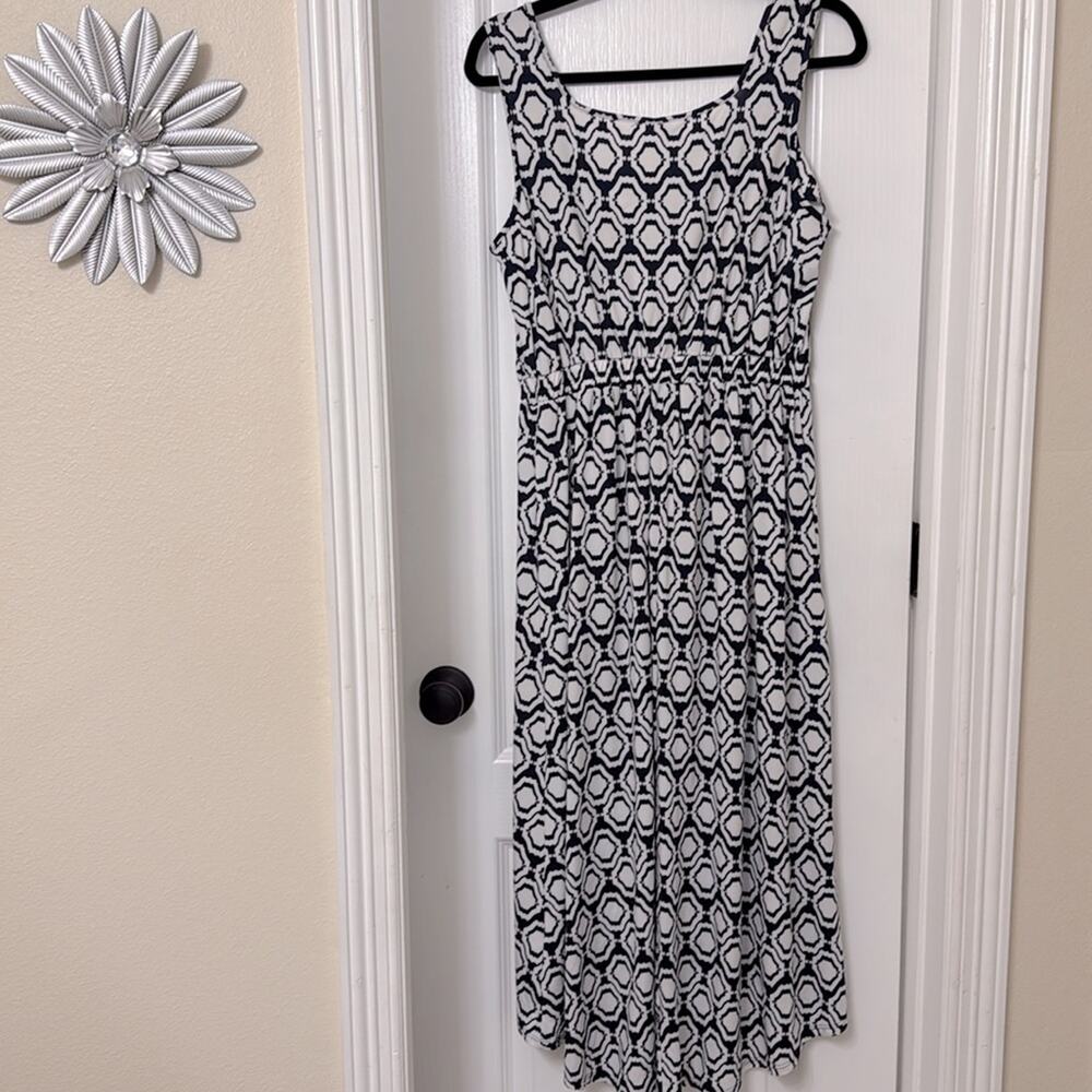 Perception concepts navy blue white belt dress Hi low size M - Picture 4 of 4